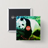 Abzeichen carré Panda - Grand Button (Vorne & Hinten)