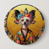 Abzeichen Chinesisch entworfene Hunde Kunst Button (Vorderseite)