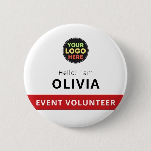 Abzeichen-Clip für das White Round-Volunteer-Ereig Button (Vorderseite)