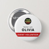 Abzeichen-Clip für das White Round-Volunteer-Ereig Button (Vorne & Hinten)