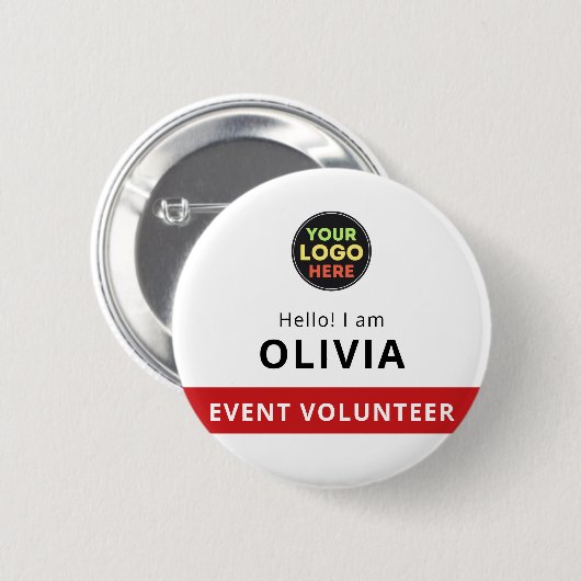 Abzeichen-Clip für das White Round-Volunteer-Ereig Button (Vorne & Hinten)