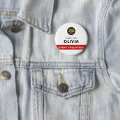 Abzeichen-Clip für das White Round-Volunteer-Ereig Button (Beispiel)