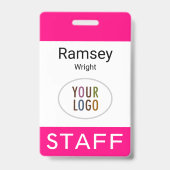 Abzeichen Clip Reel Lanyard - Hot-Pink-Stange Ausweis (Vorderseite)