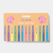 Abzeichen "Color Felt Pens Orange Student Hall Pas Ausweis (Vorderseite)