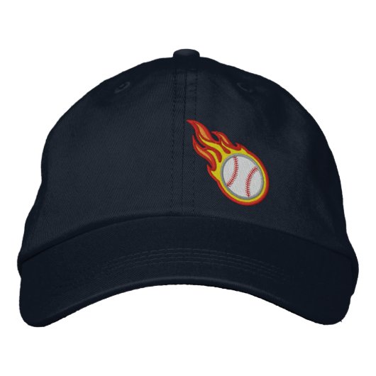 Abzeichen "Custom Racing Flames Baseball Bullet" Bestickte Kappe (Vorderseite)
