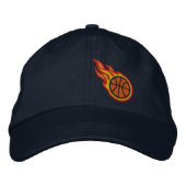 Abzeichen "Custom Racing Flames Basketball Bullet" Bestickte Kappe (Vorderseite)
