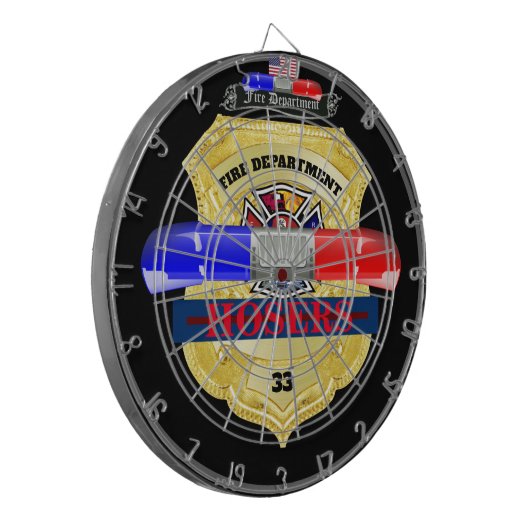 Abzeichen Dart Board der personalisierten Feuerweh Dartscheibe (Vorderseite Links)