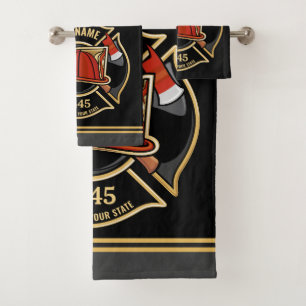 Abzeichen der Abteilung Feuerwehr ADD Badhandtuch Set