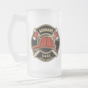 Abzeichen der Abteilung Feuerwehr ADD Mattglas Bierglas