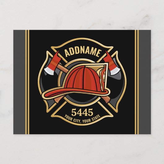 Abzeichen der Abteilung Feuerwehr ADD Postkarte (Vorderseite)