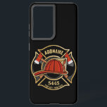 Abzeichen der Abteilung Feuerwehr ADD Samsung Galaxy Hülle<br><div class="desc">Firefighter NAME Fireman Feuer-Abteilung - Emblem mit Red Helmet und Ax. Passen Sie Ihre Name,  Station/Dept-Nummer und Position an.</div>