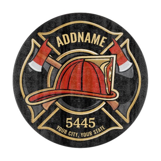 Abzeichen der Abteilung Feuerwehr ADD Schneidebrett (Vorderseite)