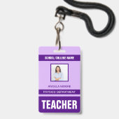 Abzeichen der Ausweiskarte für Lehrkräfte Ausweis (Vorderseite mit Lanyard)