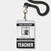 Abzeichen der Ausweiskarte für Lehrkräfte Ausweis (Vorderseite mit Lanyard)