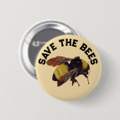 ABZEICHEN DER BIENEN GERETTET BUTTON (Vorne & Hinten)
