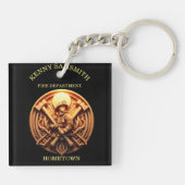 Abzeichen der Feuerwehr als Symbol für Tapferkeit Schlüsselanhänger (Rückseite)