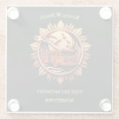 Abzeichen der Feuerwehr, das Prestige, Ehre ausstr Glasuntersetzer (Rückseite)