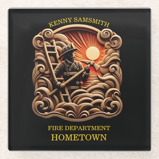 Abzeichen der Feuerwehr Glasuntersetzer (Vorderseite)