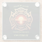 Abzeichen der Feuerwehr Glasuntersetzer (Rückseite)