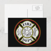 Abzeichen der Feuerwehr Postkarte (Vorne/Hinten)
