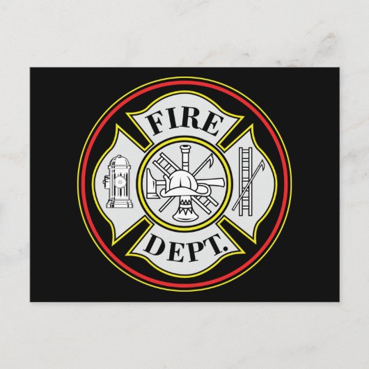 Abzeichen der Feuerwehr Postkarte (Vorderseite)