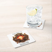 Abzeichen der Feuerwehr Rechteckiger Pappuntersetzer (Vor Ort)