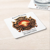 Abzeichen der Feuerwehr Rechteckiger Pappuntersetzer (angewinkelt)