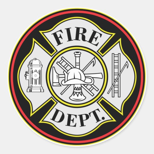 Abzeichen der Feuerwehr Runder Aufkleber (Vorderseite)