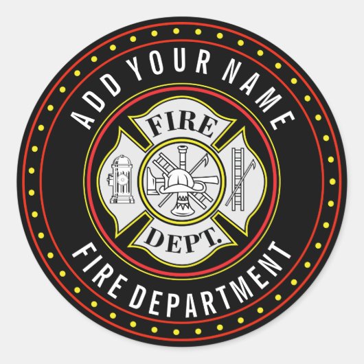 Abzeichen der Feuerwehr Runder Aufkleber (Vorderseite)
