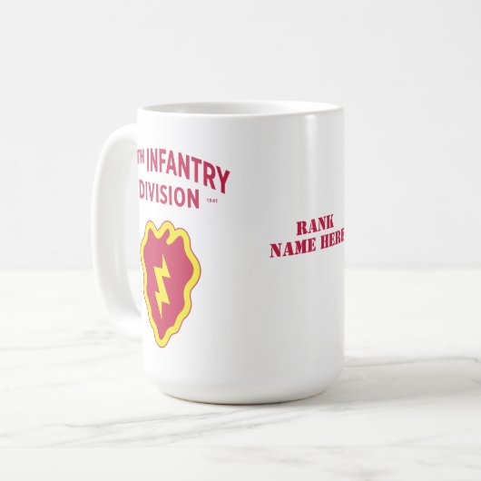 Abzeichen der Infanterie-Division im 25. Kaffeetasse (Vorderseite Links)