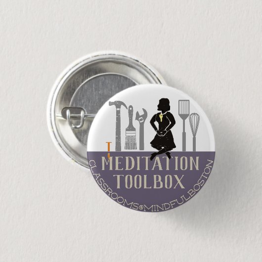 Abzeichen der Meditation in Boston Button (Vorne & Hinten)