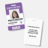 Abzeichen der personalisierten Klinikmitarbeiter Ausweis (Vorder- & Rückseite)