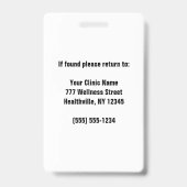 Abzeichen der personalisierten Klinikmitarbeiter Ausweis (Rückseite)