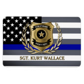 Abzeichen der Polizei in Thin Blue Line Personalis Magnet (Horizontal)