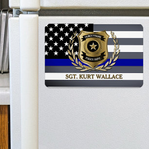 Abzeichen der Polizei in Thin Blue Line Personalis Magnet