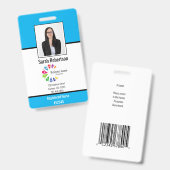 Abzeichen der Security-ID Mitarbeiter - Vertikal Ausweis (Vorder- & Rückseite)