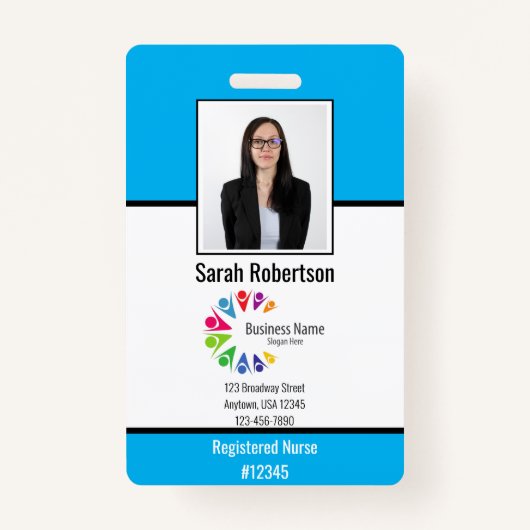 Abzeichen der Security-ID Mitarbeiter - Vertikal Ausweis (Vorderseite)