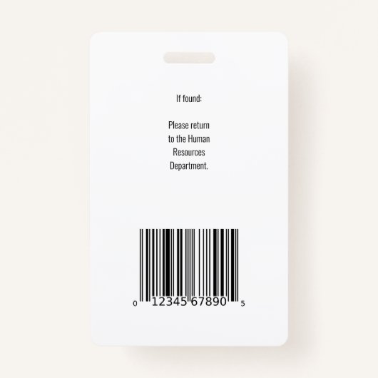 Abzeichen der Security-ID Mitarbeiter - Vertikal Ausweis (Rückseite)