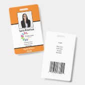 Abzeichen der Security-ID Mitarbeiter - Vertikal Ausweis (Vorder- & Rückseite)