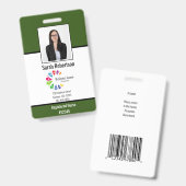 Abzeichen der Security-ID Mitarbeiter - Vertikal Ausweis (Vorder- & Rückseite)