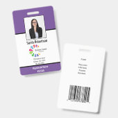 Abzeichen der Security-ID Mitarbeiter - Vertikal Ausweis (Vorder- & Rückseite)