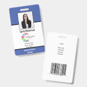 Abzeichen der Security-ID Mitarbeiter - Vertikal Ausweis (Vorder- & Rückseite)