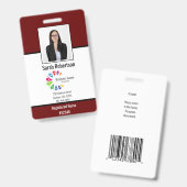 Abzeichen der Security-ID Mitarbeiter - Vertikal Ausweis (Vorder- & Rückseite)