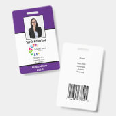 Abzeichen der Security-ID Mitarbeiter - Vertikal Ausweis (Vorder- & Rückseite)