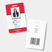 Abzeichen der Security-ID Mitarbeiter - Vertikal Ausweis (Vorder- & Rückseite)