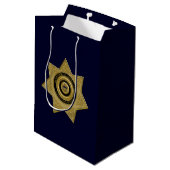 Abzeichen der Strafvollzugsbeamten, Gold-Blue-Med- Mittlere Geschenktüte (Rückseite Schrägansicht)