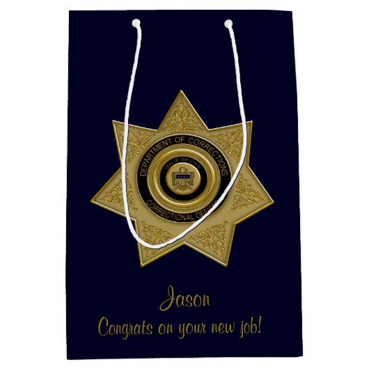 Abzeichen der Strafvollzugsbeamten, Gold-Blue-Med- Mittlere Geschenktüte (Vorderseite)