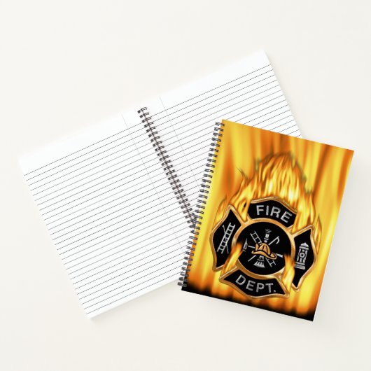 Abzeichen des Flammengoldfeuerwehrs Notizblock (Innenseite)