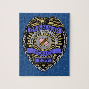 Abzeichen des Grammatikpolizei-Departments Bleisti Puzzle