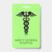 Abzeichen des grünen Medizintechnikers Caduceus Ho Ausweis (Rückseite)